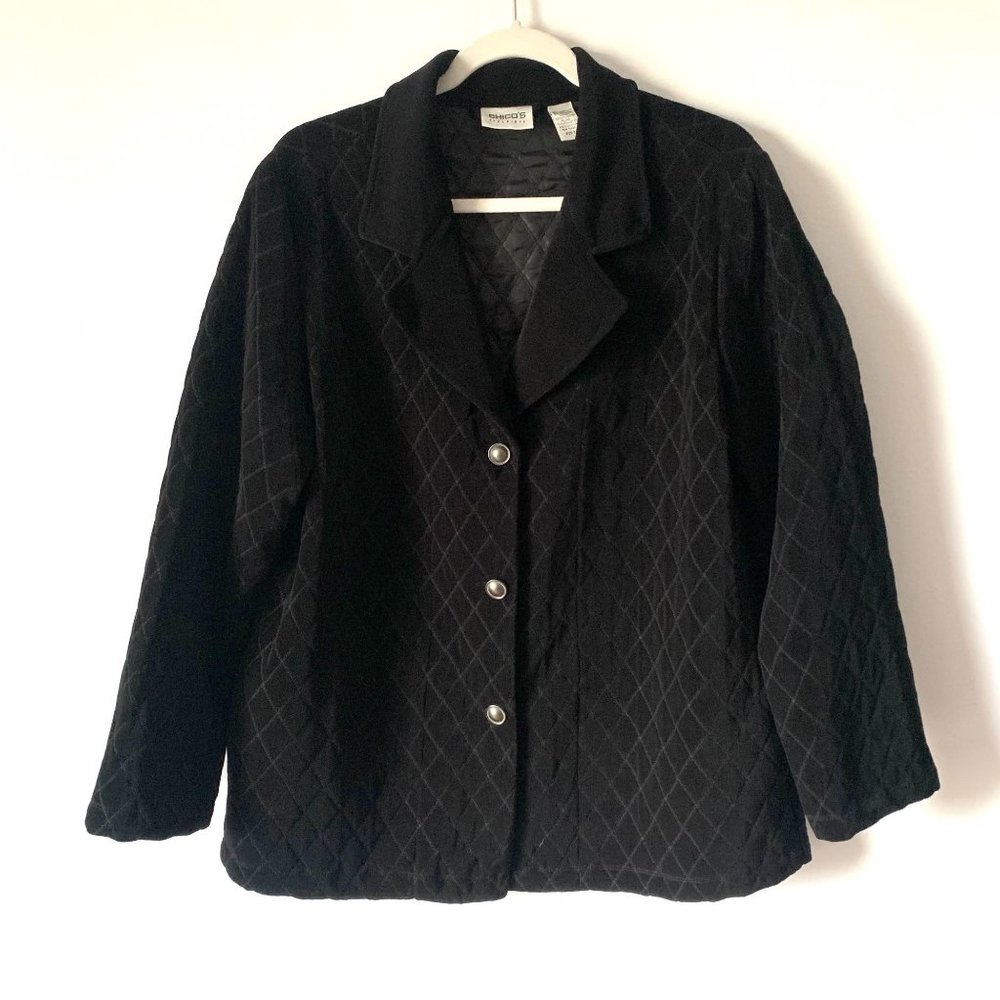 Chico's Travelers black quilted jacket 2
